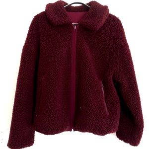 Burgundy reversible jacket from Outerknown.